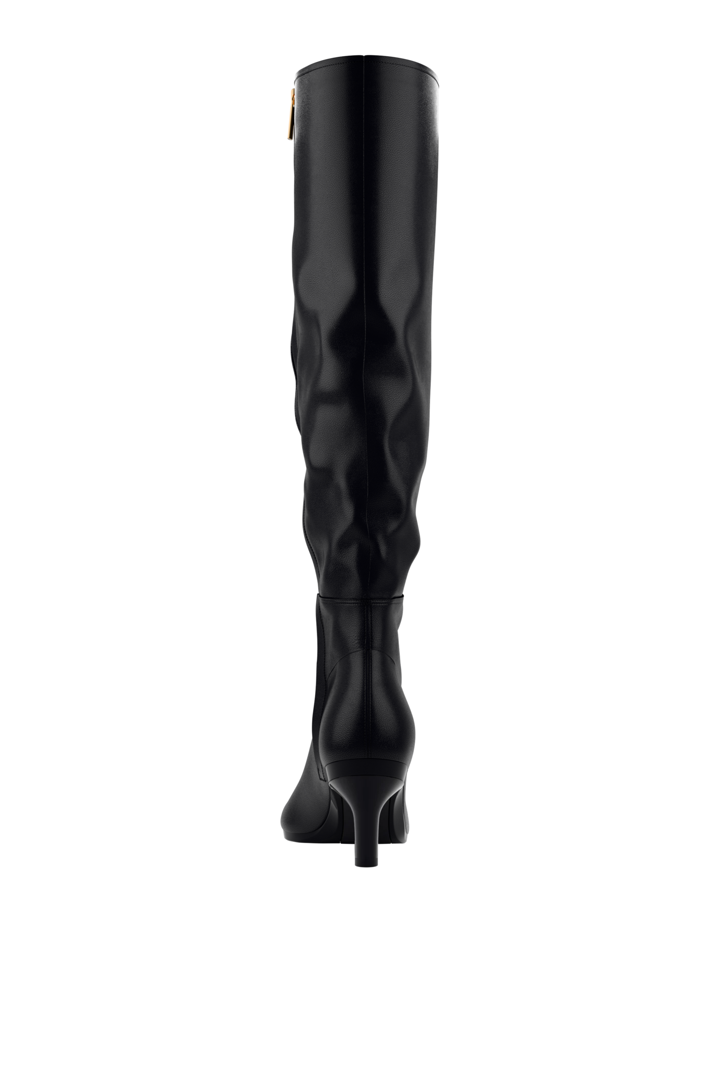 The Blake Boot Wide Calf - Coal Leather 3 Stiletto