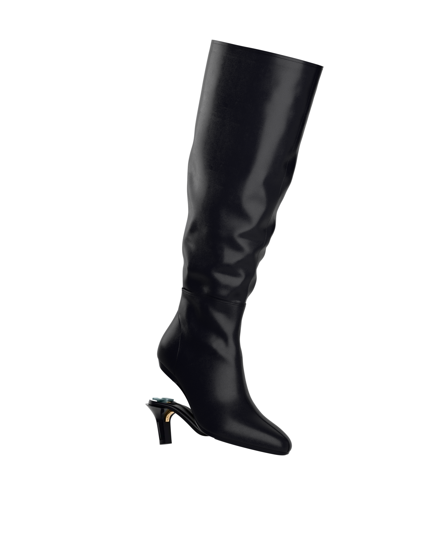 Blake Boot Wide Calf - Coal Black Leather 3 Stiletto