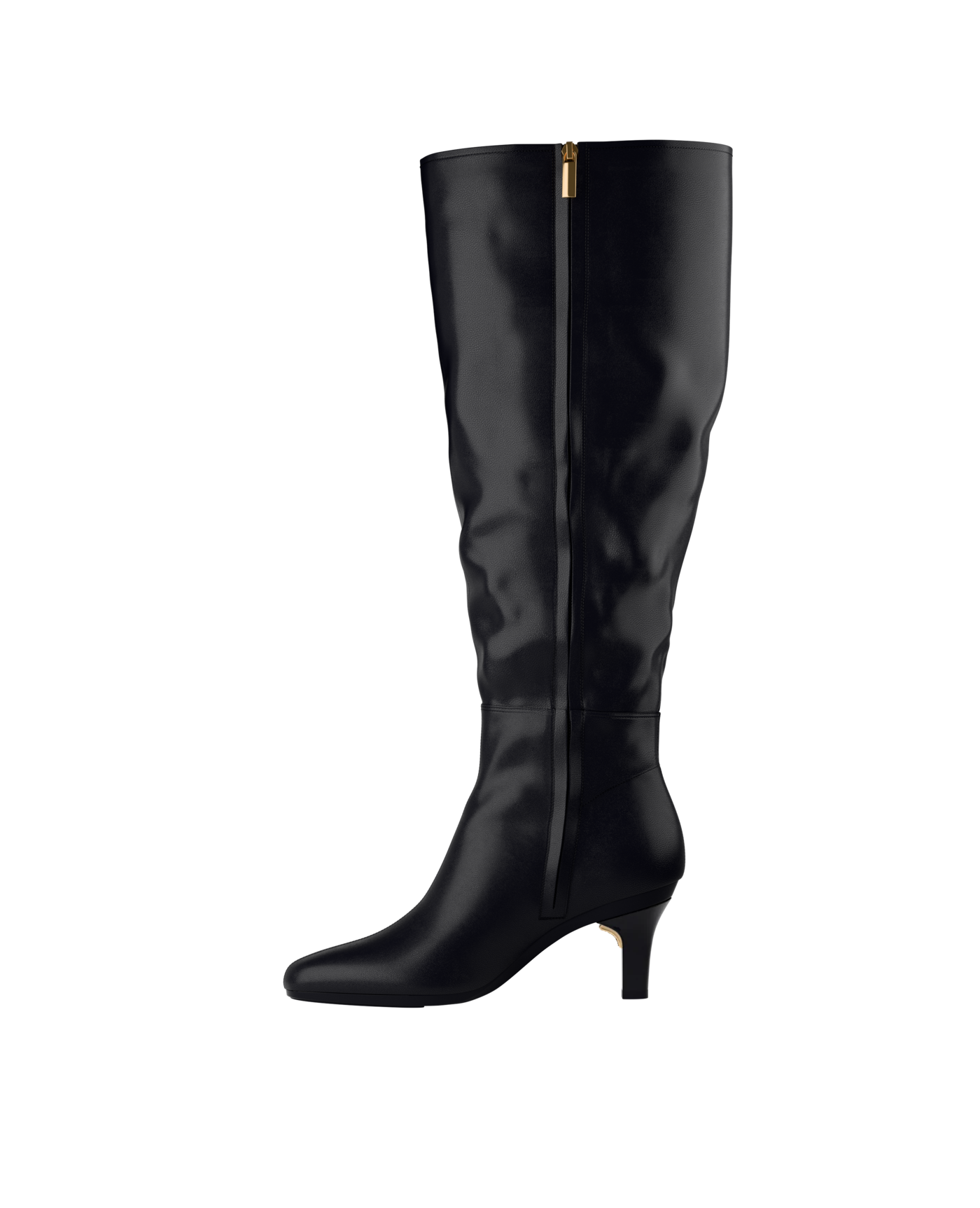 Blake Boot Wide Calf - Coal Black Leather 3 Stiletto
