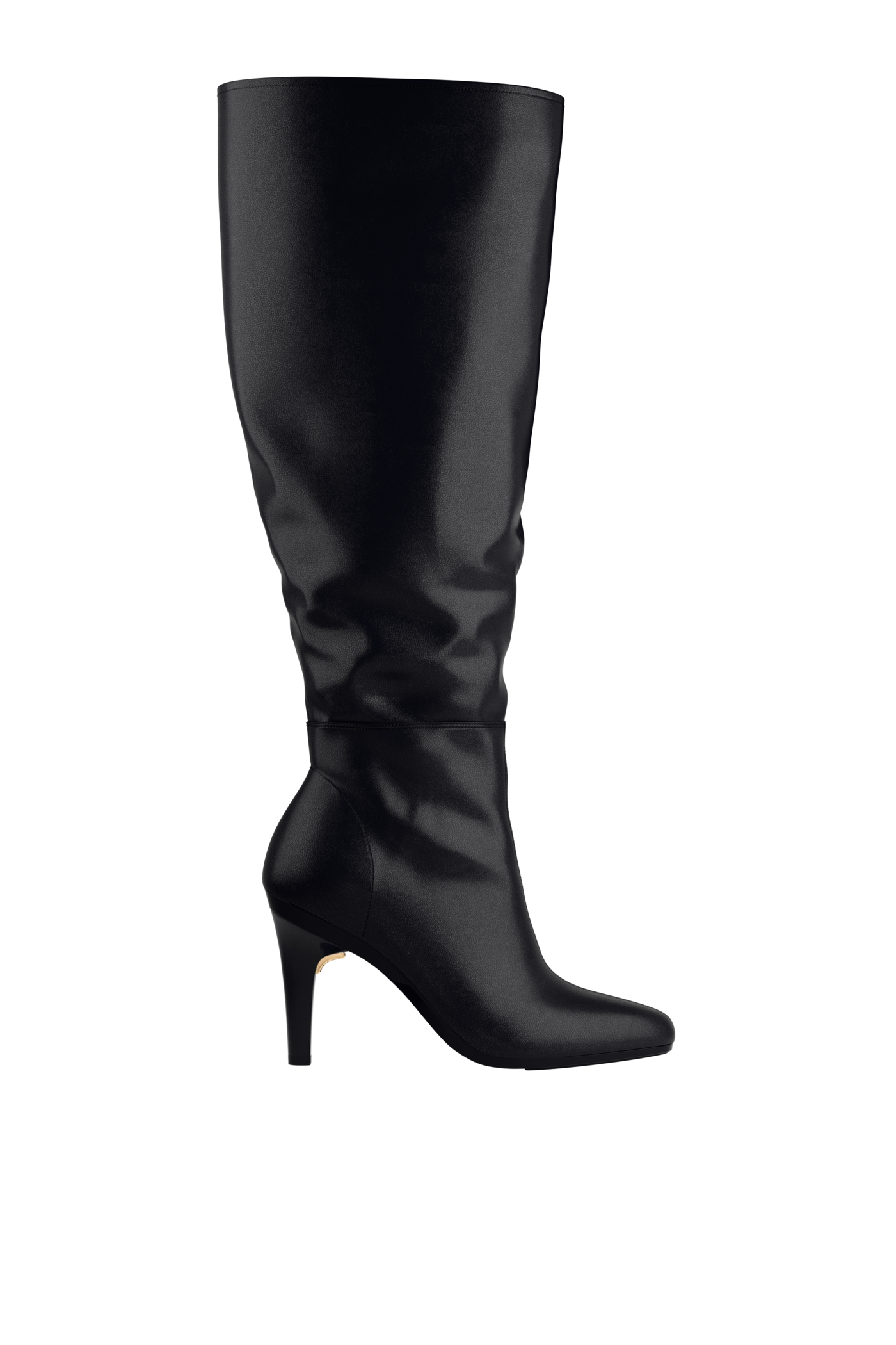 The Blake Boot Wide Calf - Coal Leather 4 Stiletto