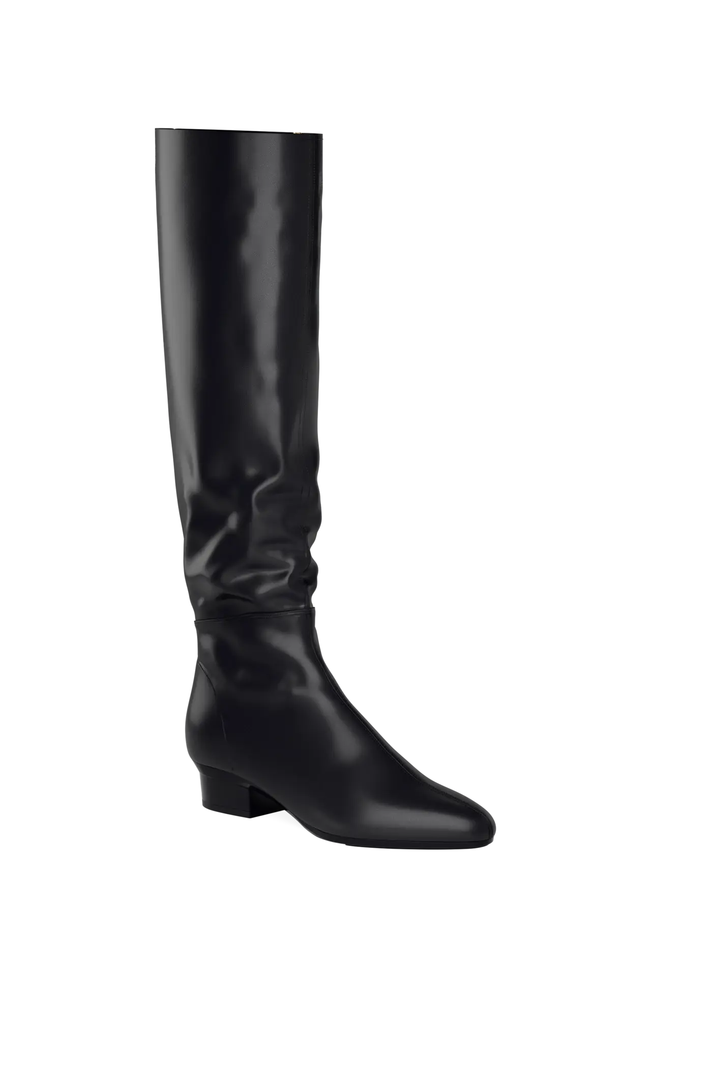 The Blake Knee High Boot - Coal Leather 3 Stiletto