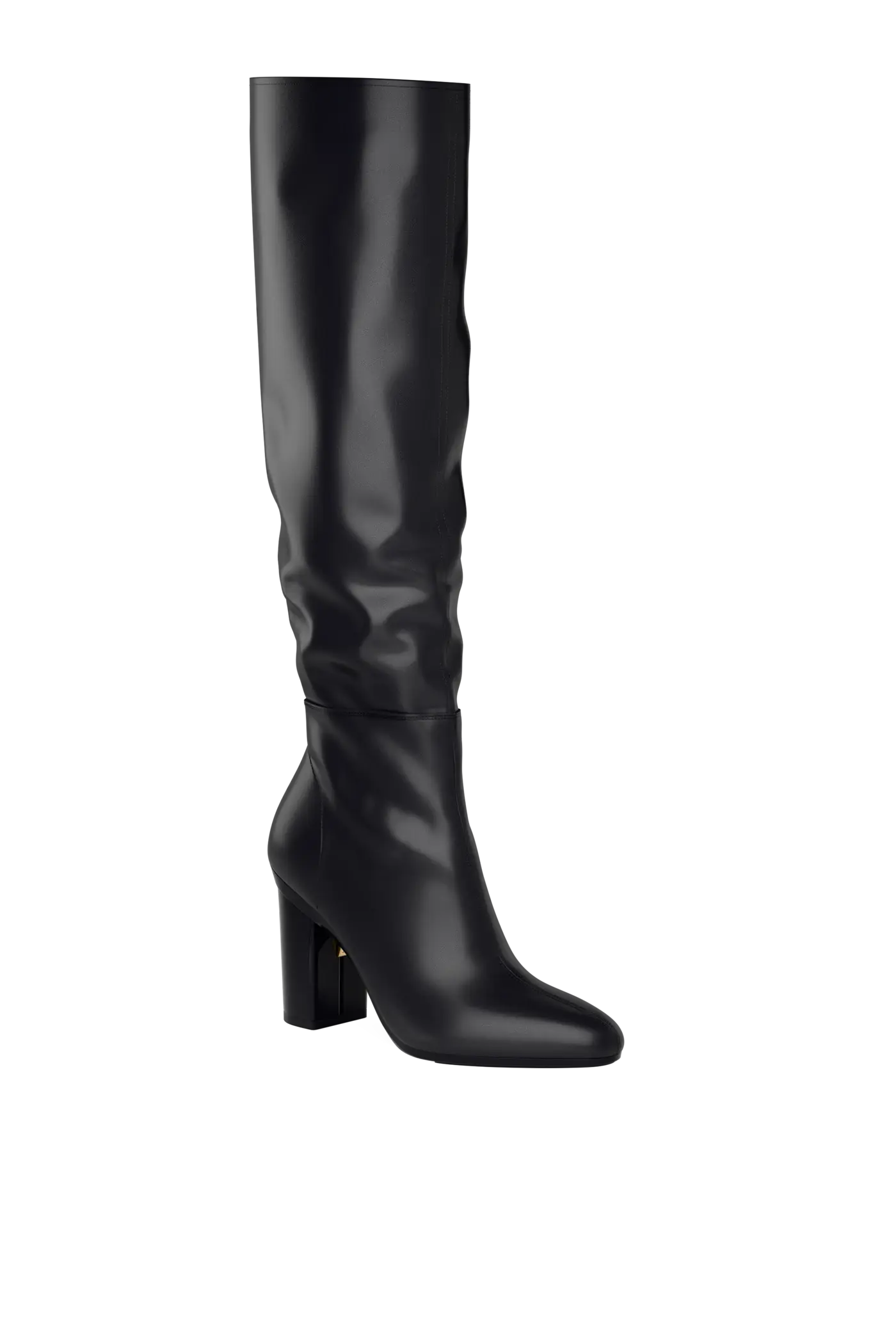 The Blake Knee High Boot - Coal Leather 4 Block