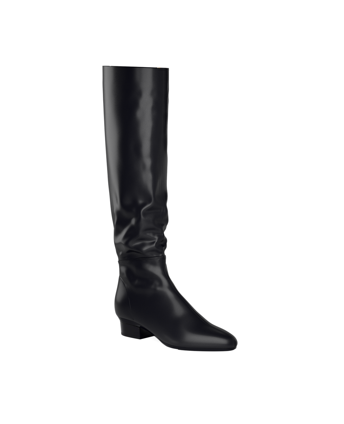 The Blake Knee High Boot - Coal Black Leather 4 Block