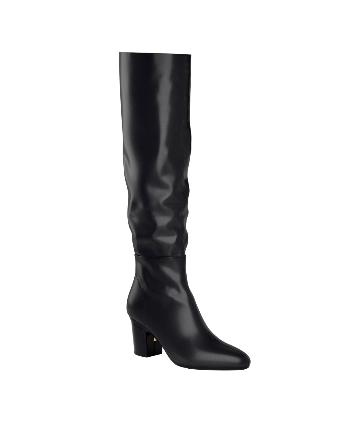 The Blake Knee High Boot - Coal Black Leather 3 Block