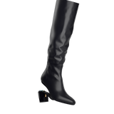 Blake Knee High Boot - Coal Black Leather 3 Block
