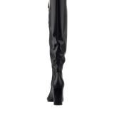 Blake Knee High Boot - Coal Black Leather 4 Block