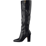 Blake Knee High Boot - Coal Black Leather 4 Block