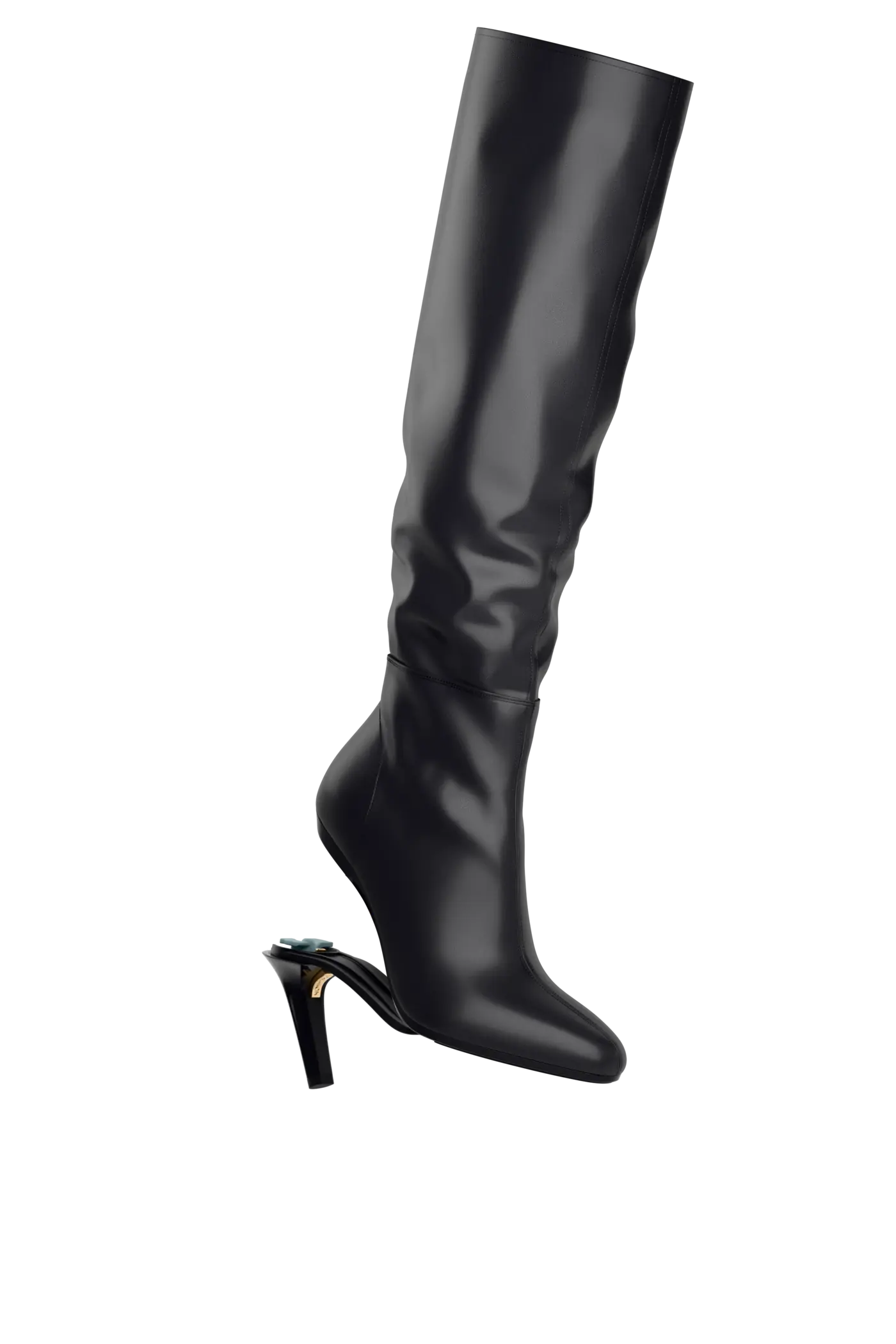 The Blake Knee High Boot - Coal Leather 4 Stiletto