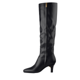 Blake Knee High Boot - Coal Black Leather 3 Stiletto