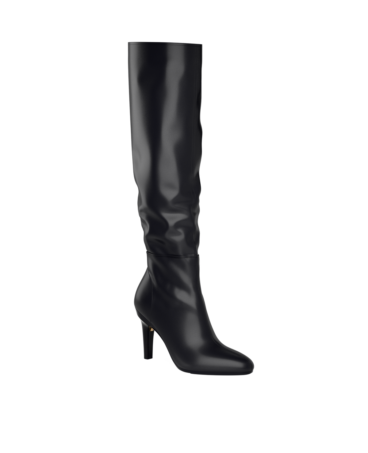 The Blake Knee High Boot - Coal Black Leather 4 Stiletto