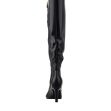 Blake Knee High Boot - Coal Black Leather 4 Stiletto