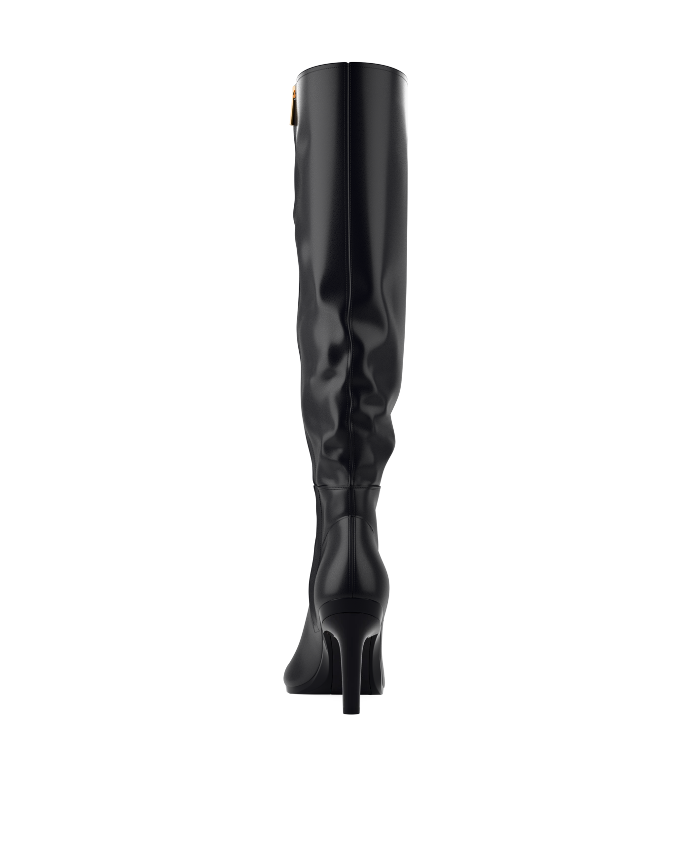 Blake Knee High Boot - Coal Black Leather 4 Stiletto
