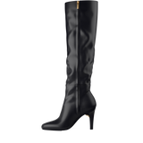 Blake Knee High Boot - Coal Black Leather 4 Stiletto