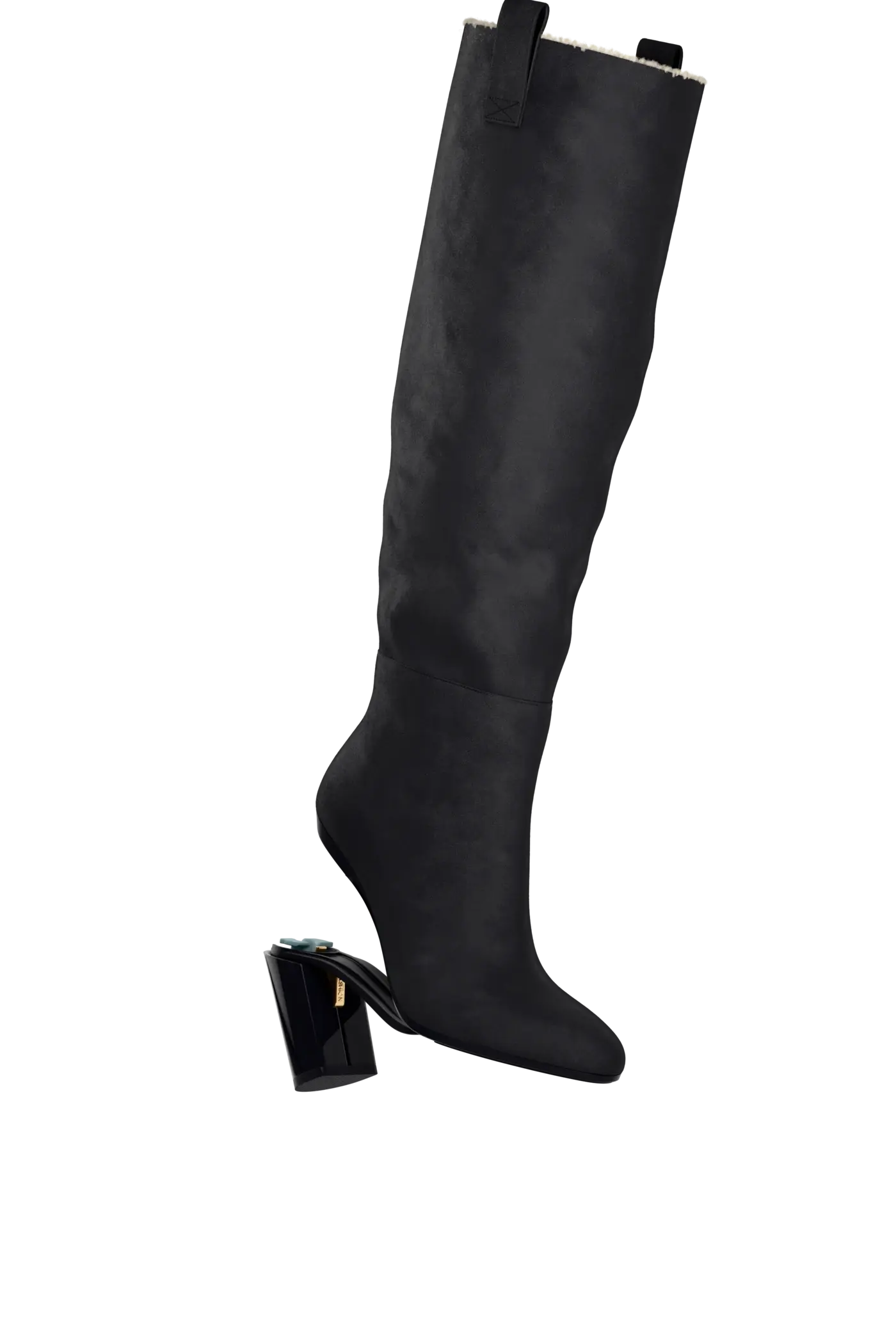 The Blake Boot - Coal Suede Sherpa 4 Block