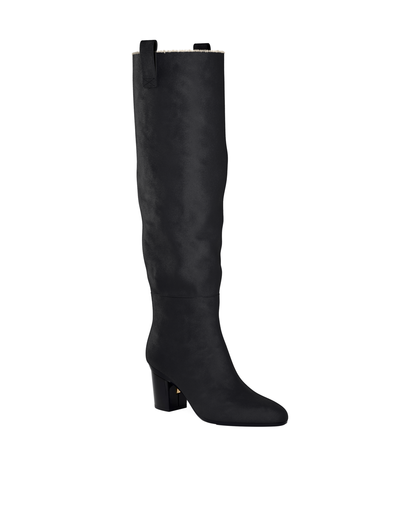 Blake Boot - Coal Black Suede Sherpa 3 Block