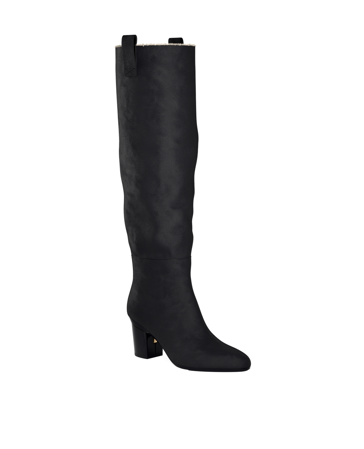 The Blake Boot - Coal Black Suede Sherpa 3 Block