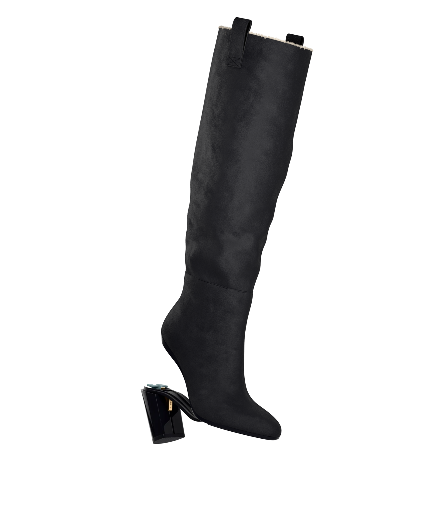 Blake Boot - Coal Black Suede Sherpa 4 Block