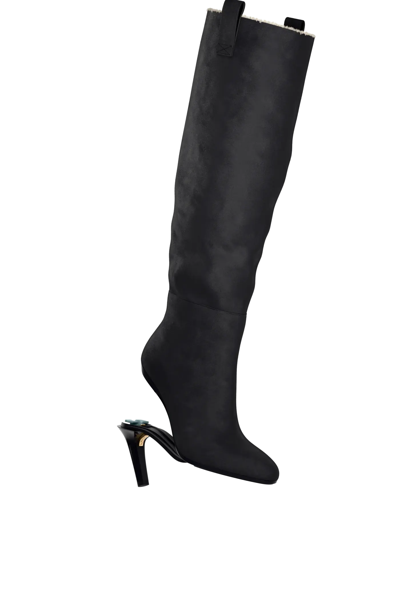 The Blake Boot - Coal Suede Sherpa 4 Stiletto