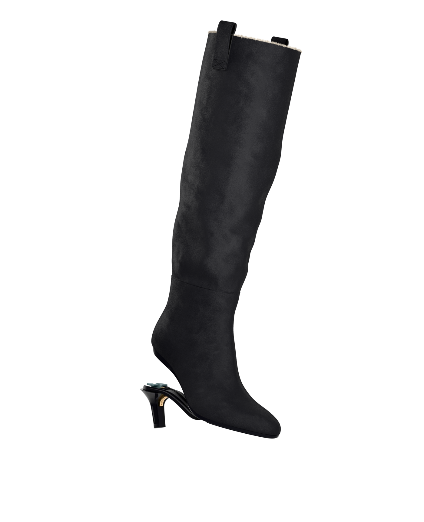 Blake Boot - Coal Black Suede Sherpa 3 Stiletto