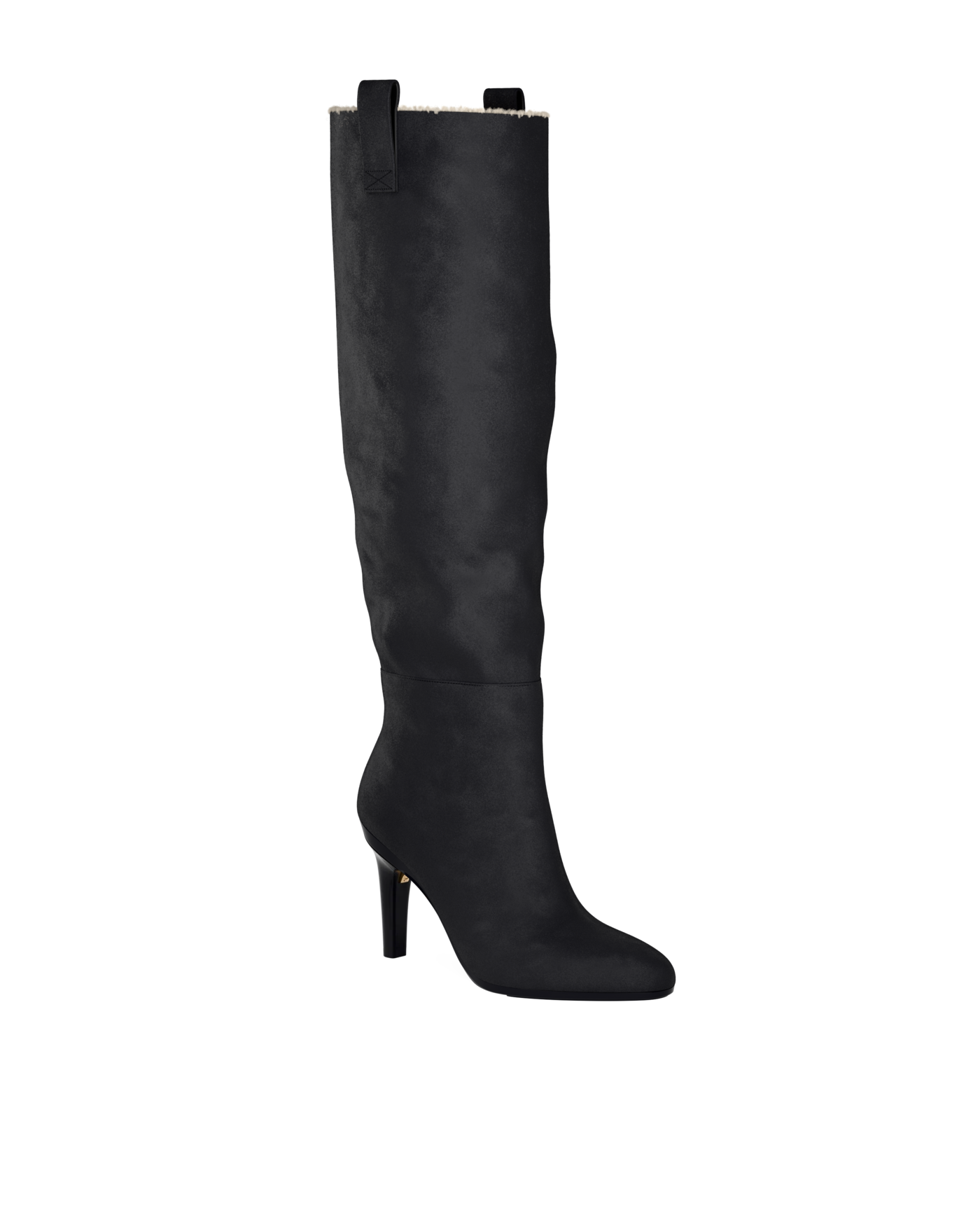 Blake Boot - Coal Black Suede Sherpa 4 Stiletto
