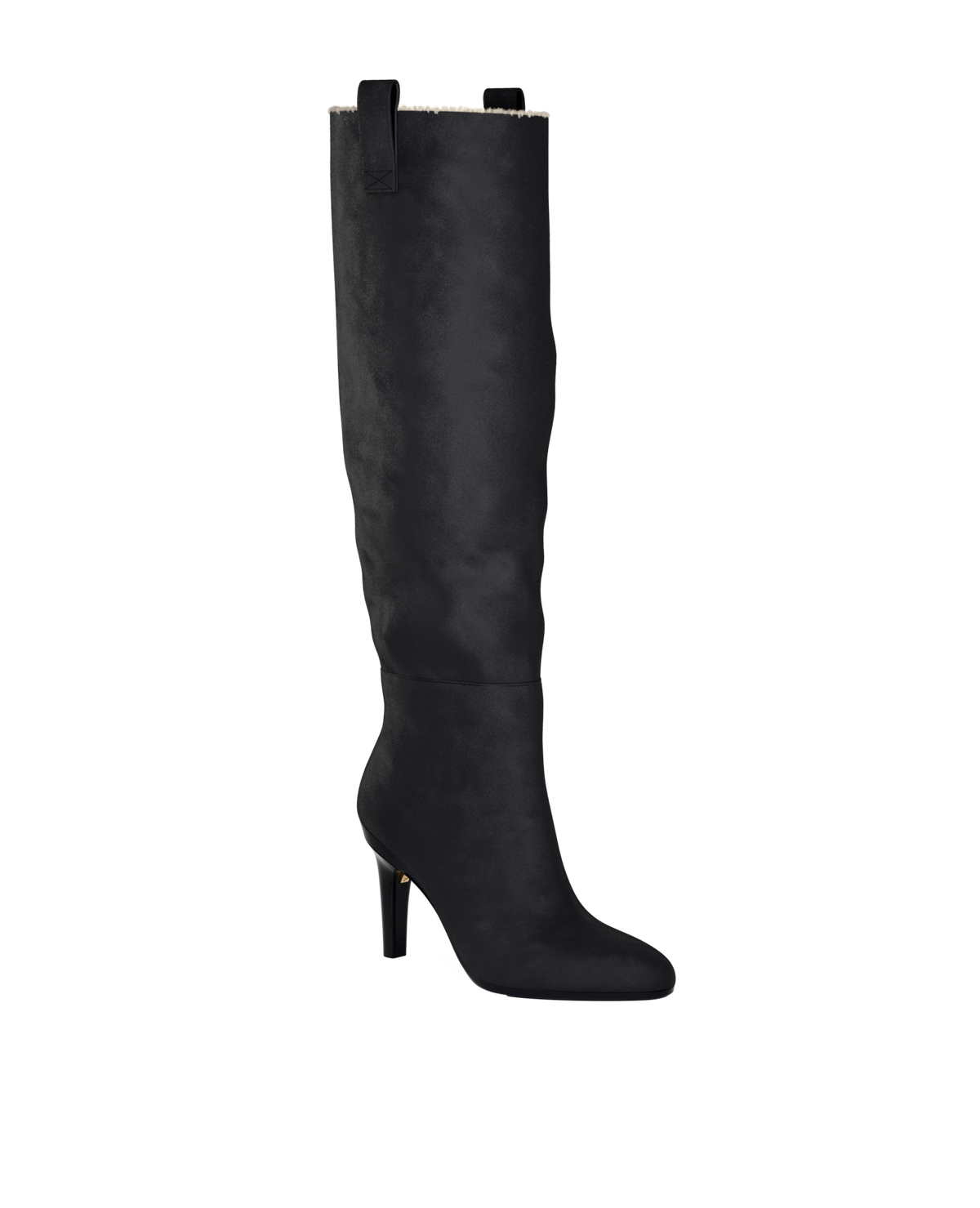 The Blake Boot - Coal Black Suede Sherpa 4 Stiletto