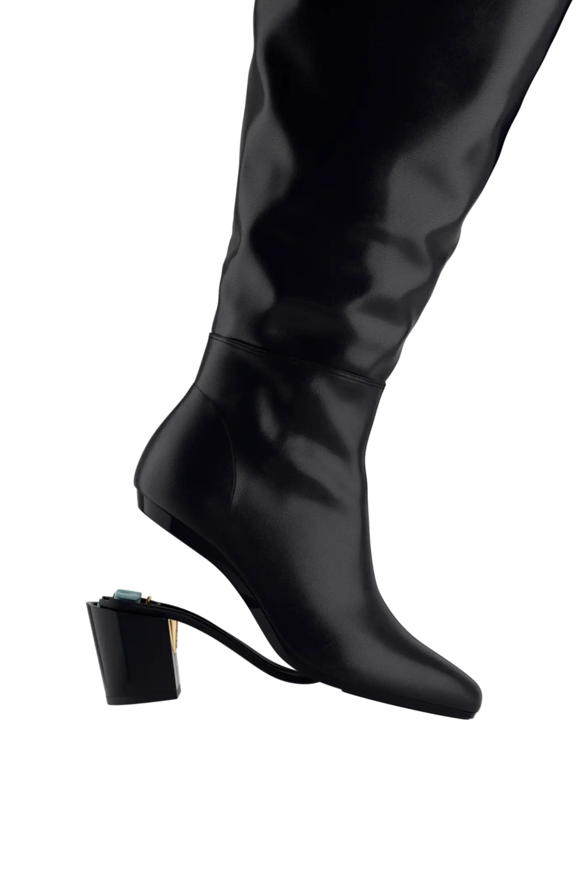 The Blake Boot Wide Calf - Coal Leather 3" Block