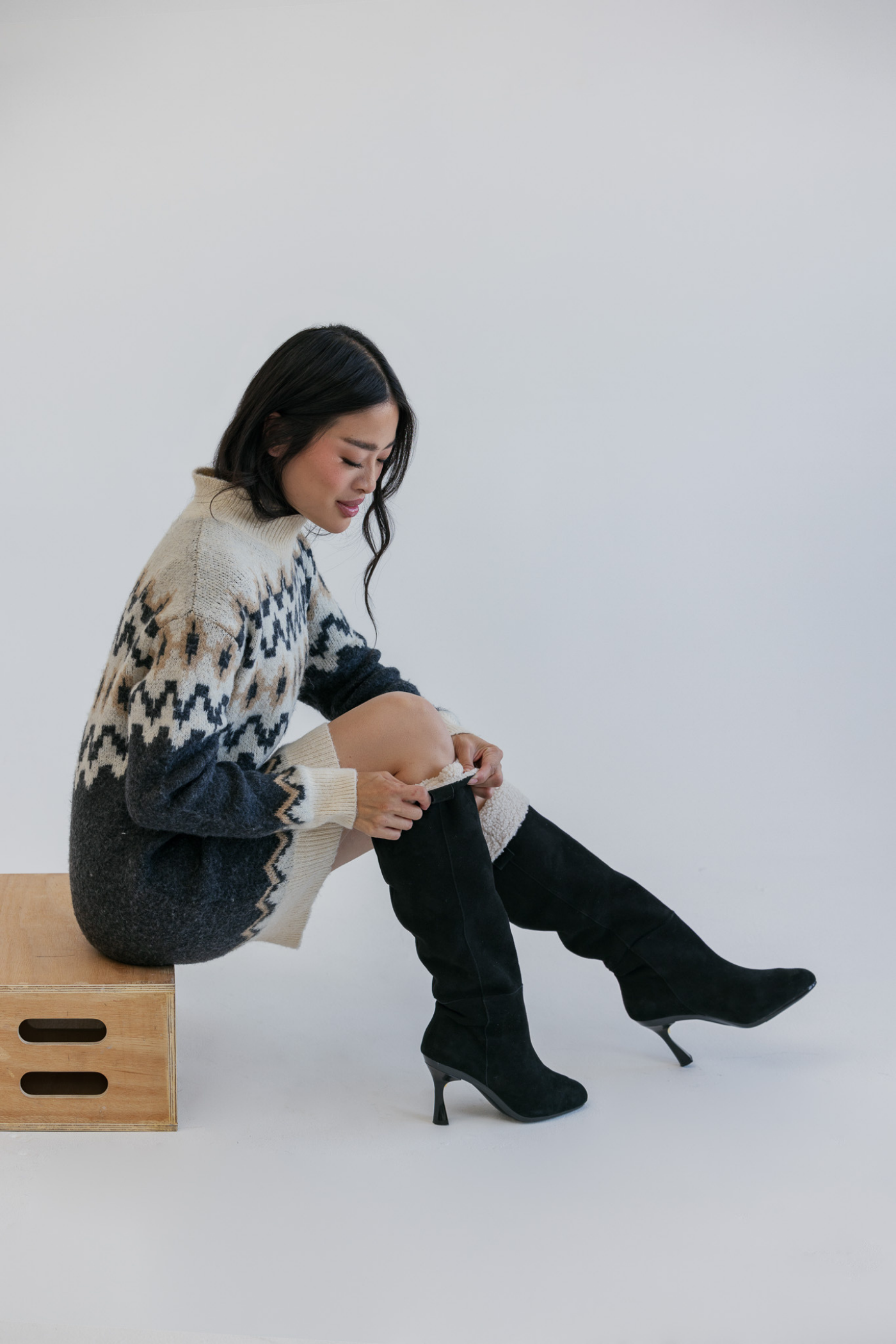 The Blake Boot - Coal Suede Sherpa 3 Block