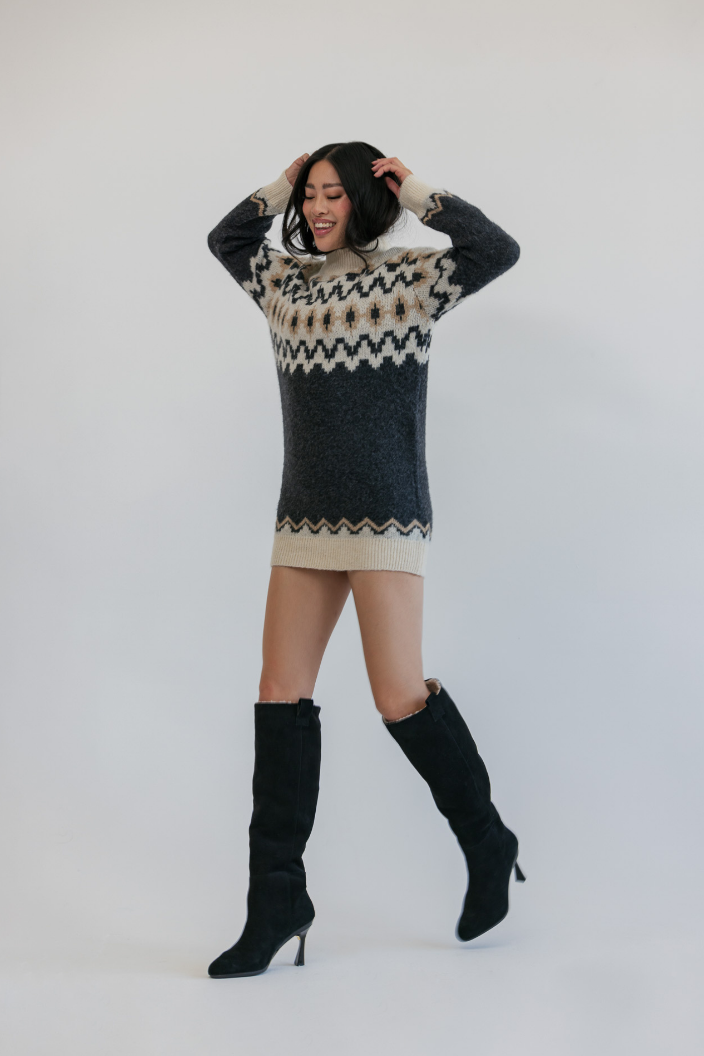 The Blake Boot - Coal Suede Sherpa 3 Block