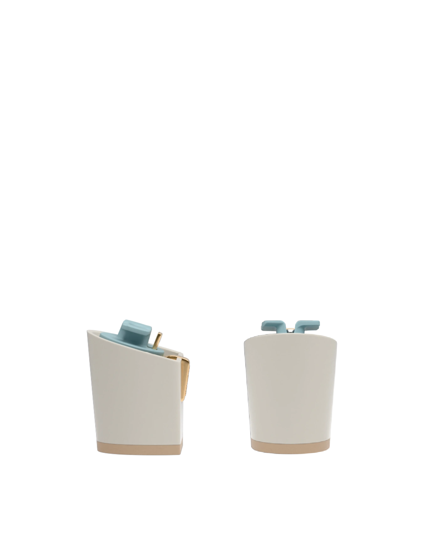 Block Heel Kit 3 Bone, back view. Pashion convertible heels go from heel to flat and are customizable with interchangeable heel kits.