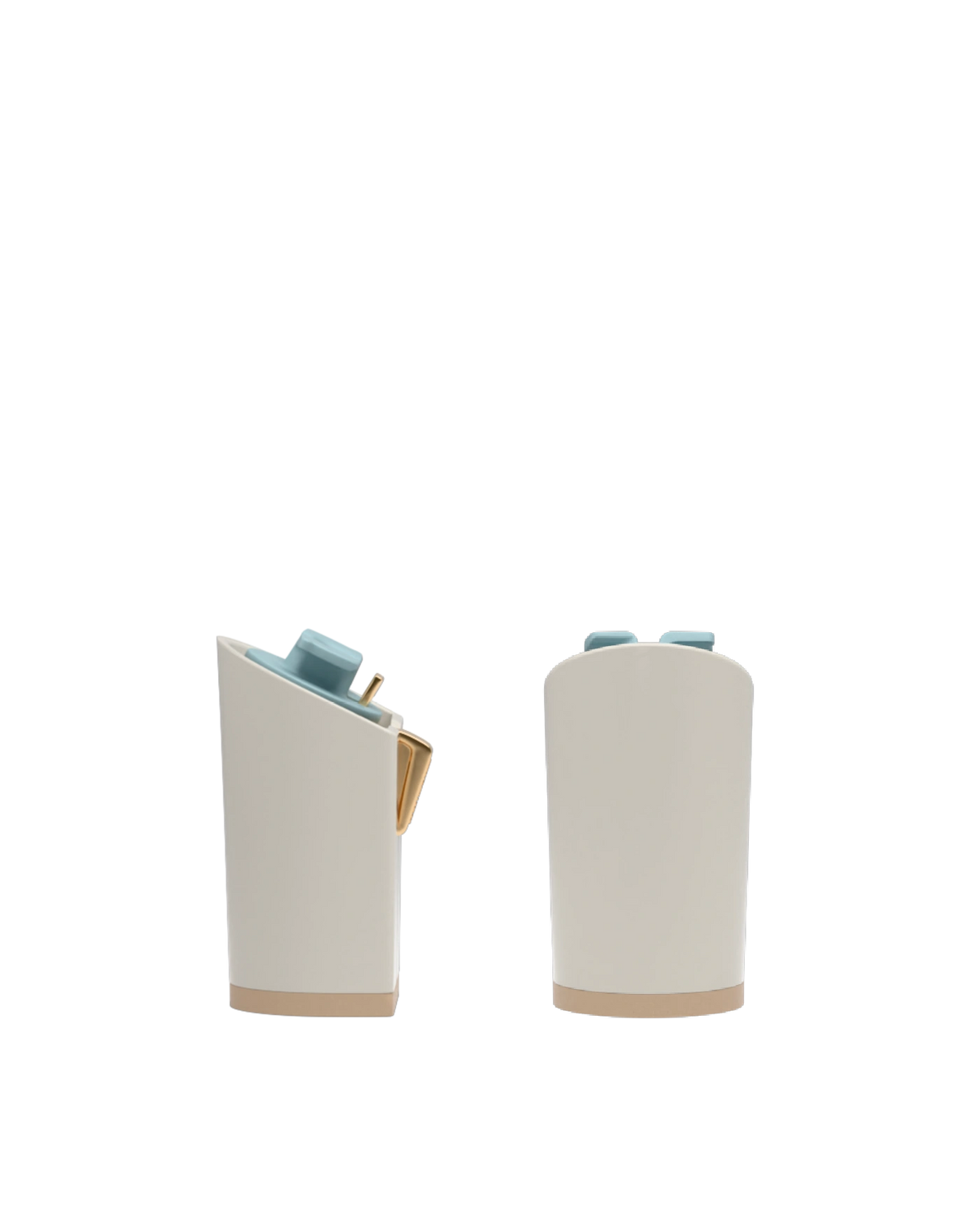 Block Heel Kit 4 Bone, back view. Pashion convertible heels go from heel to flat and are customizable with interchangeable heel kits.