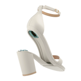 Stelo - Bone, detail view. Pashion convertible heels go from heel to flat and are customizable with interchangeable heel kits.