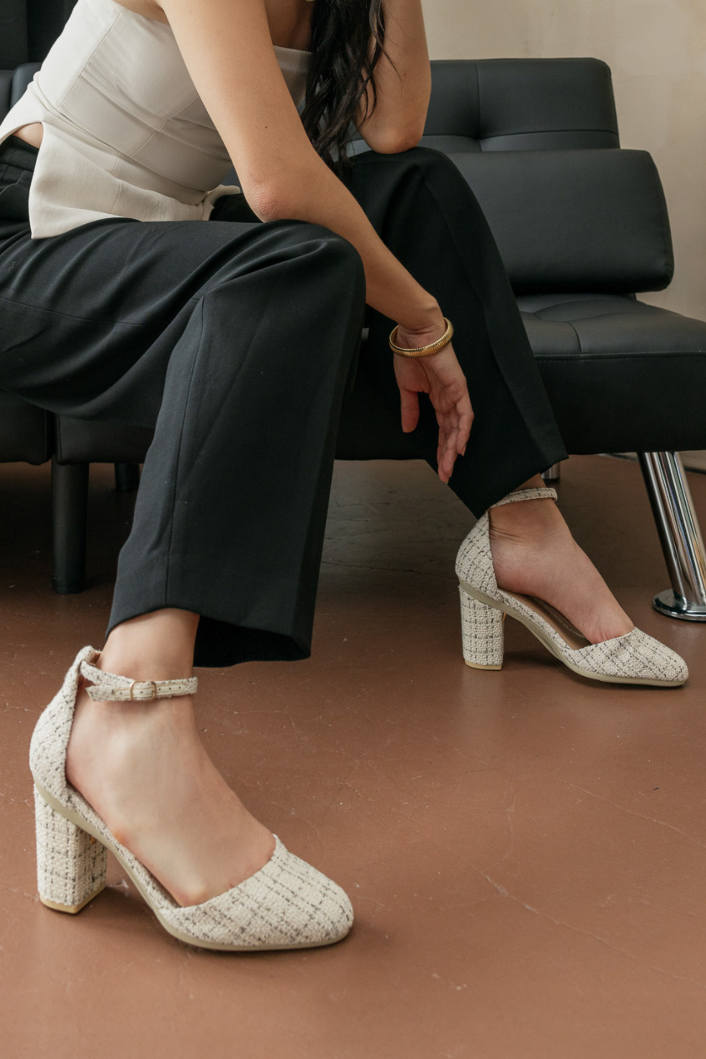 Block Heel Kit 3 Bone Tweed