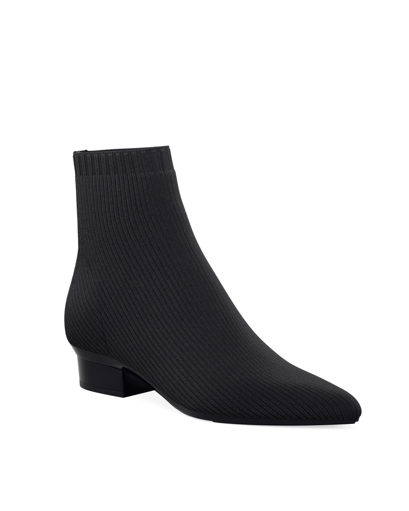 Peyton Ankle Boot - Coal Black Knit 4 Block