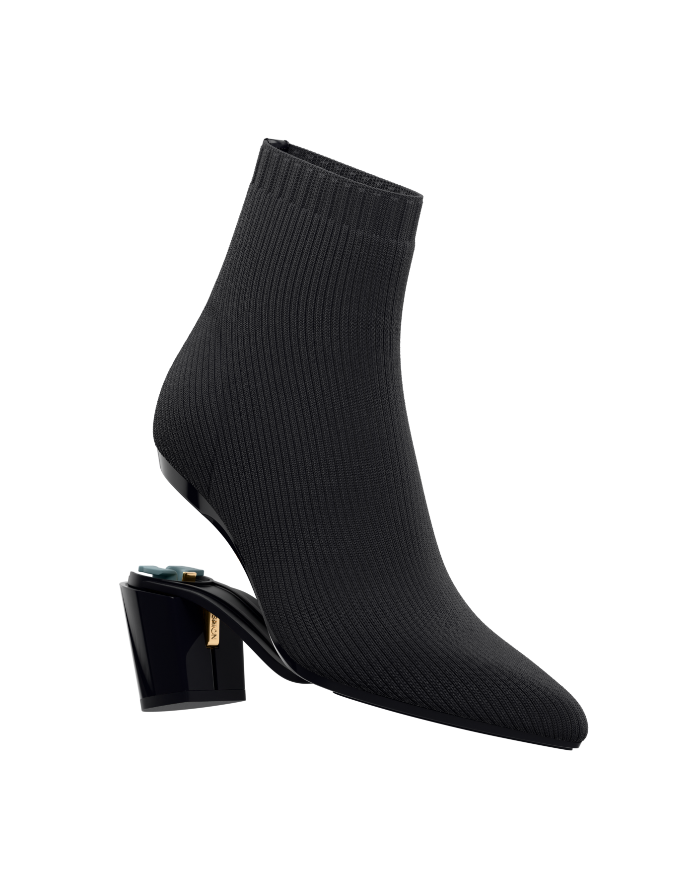 Peyton Ankle Boot - Coal Black Knit 3 Block