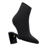 Peyton Ankle Boot - Coal Black Knit 4 Block