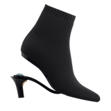Peyton Ankle Boot - Coal Black Knit 3 Stiletto
