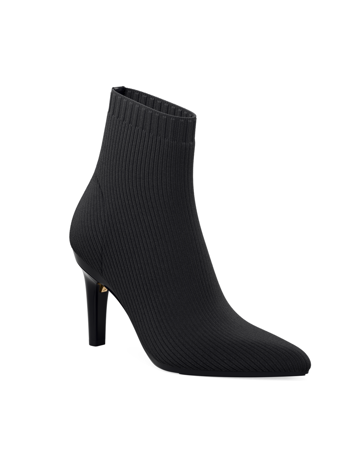 The Bootie - Coal Black Knit 4 Stiletto