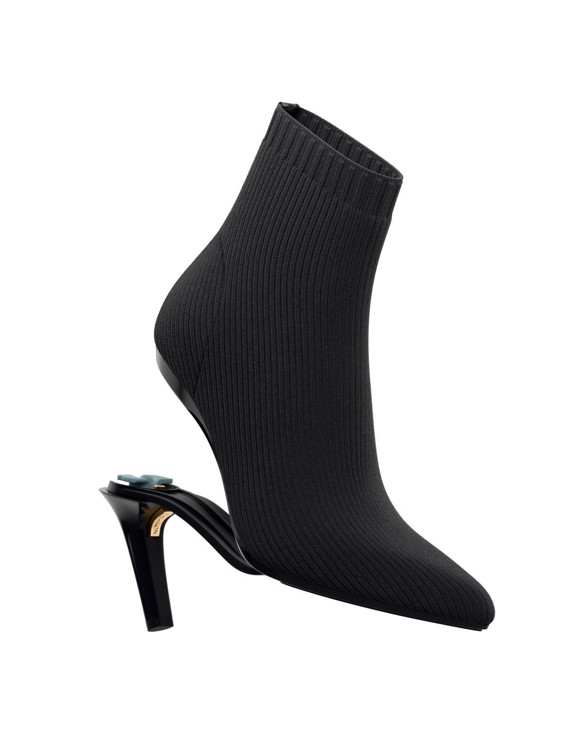 The Bootie - Coal Black Knit 4 Stiletto