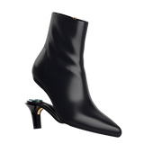 Peyton Ankle Boot - Coal Black Leather 3 Stiletto