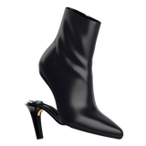 Peyton Ankle Boot - Coal Black Leather 4 Stiletto