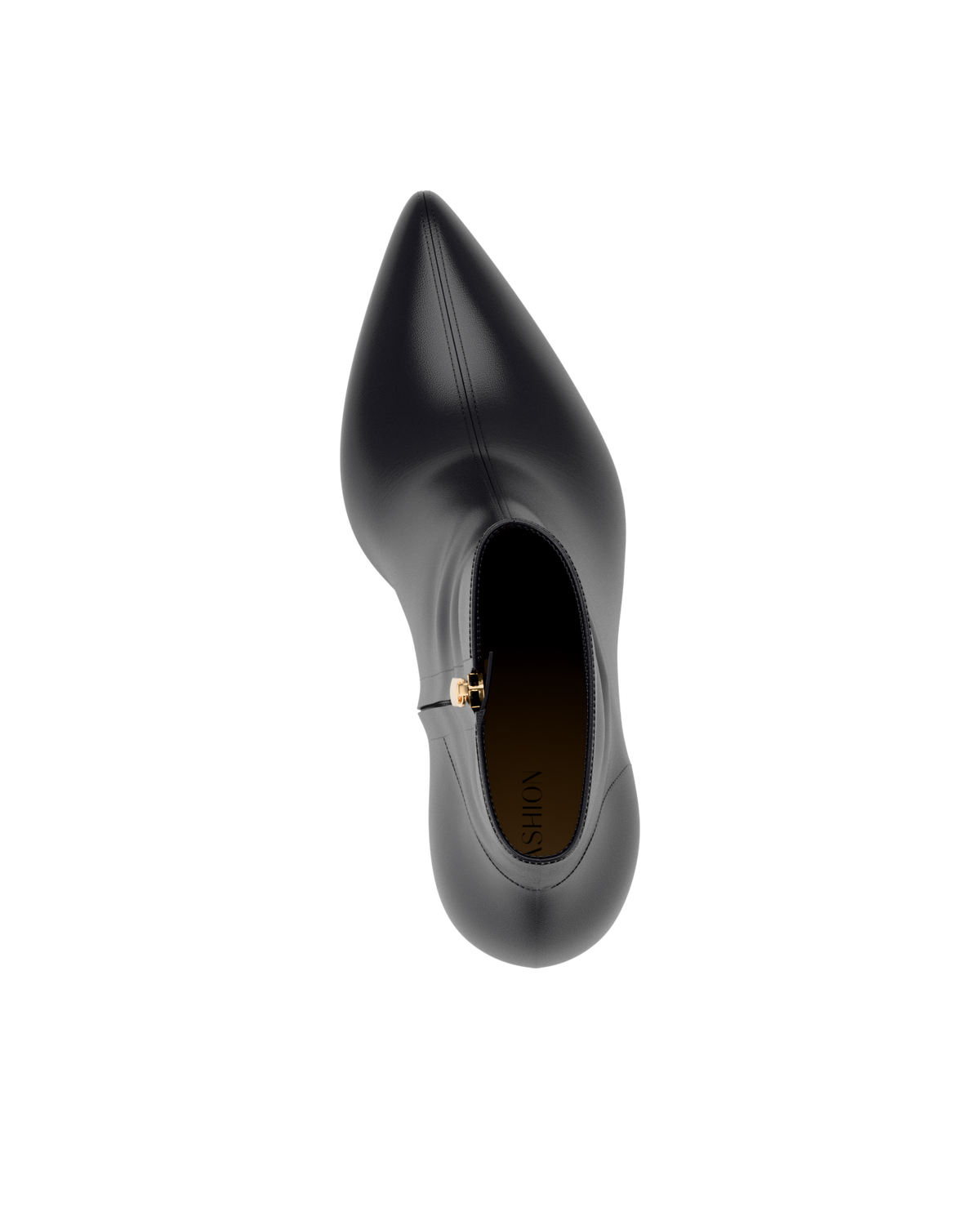 The Bootie - Coal Black Leather 3 Block