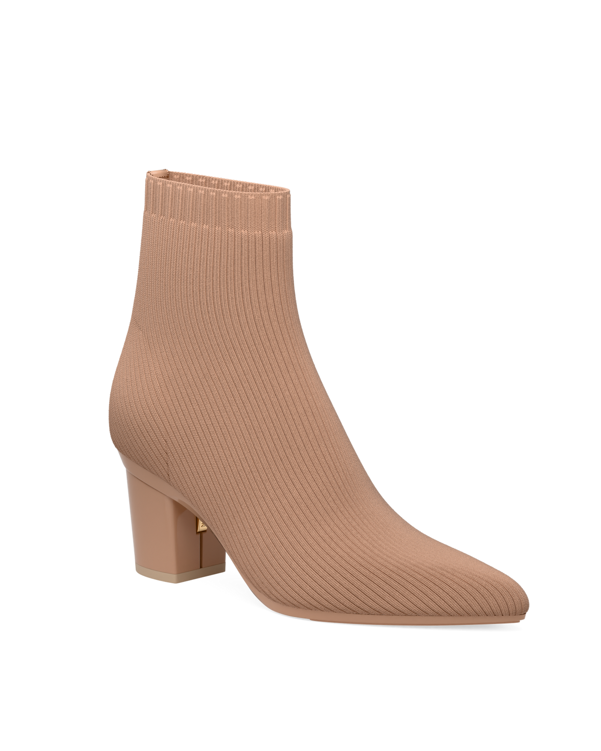 The Bootie - Latte Knit 3 Block