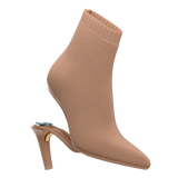 Peyton Ankle Boot - Latte Knit 4 Stiletto