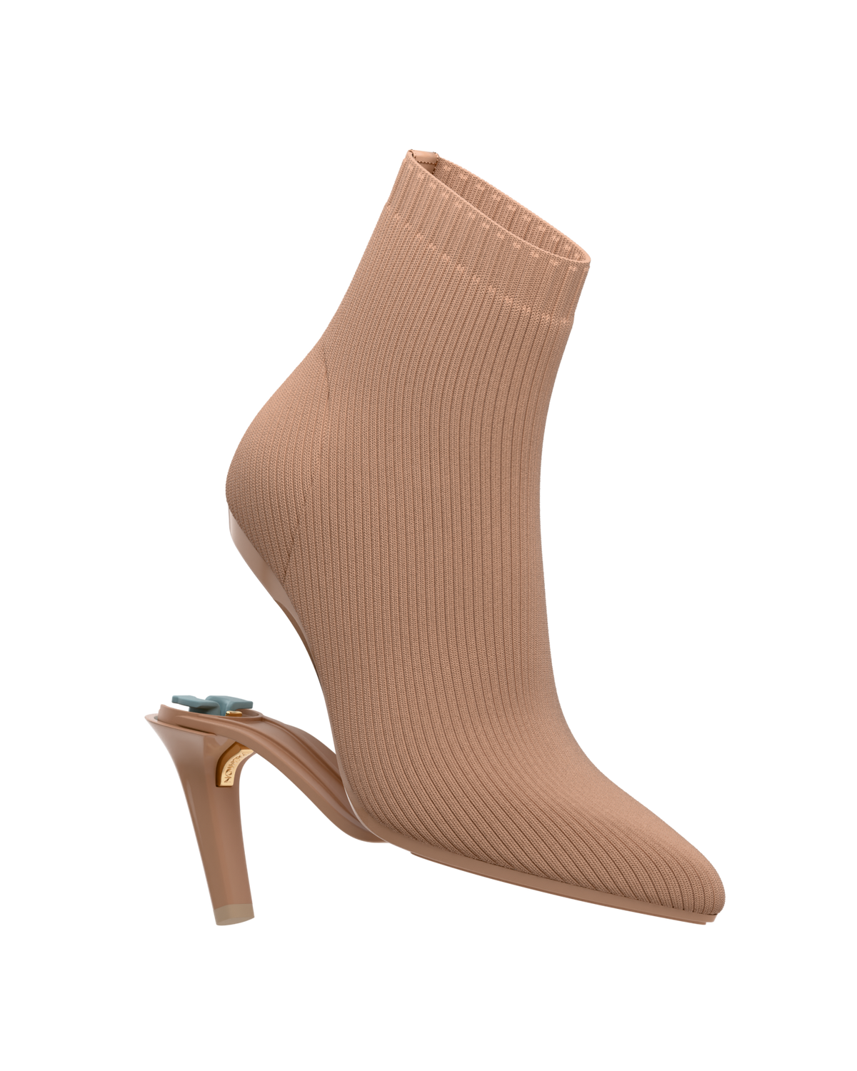 The Bootie - Latte Knit 4 Stiletto