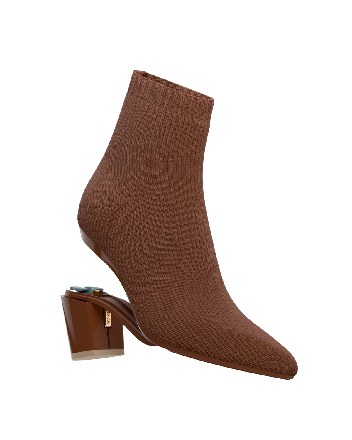 The Bootie - Walnut Knit 3 Block