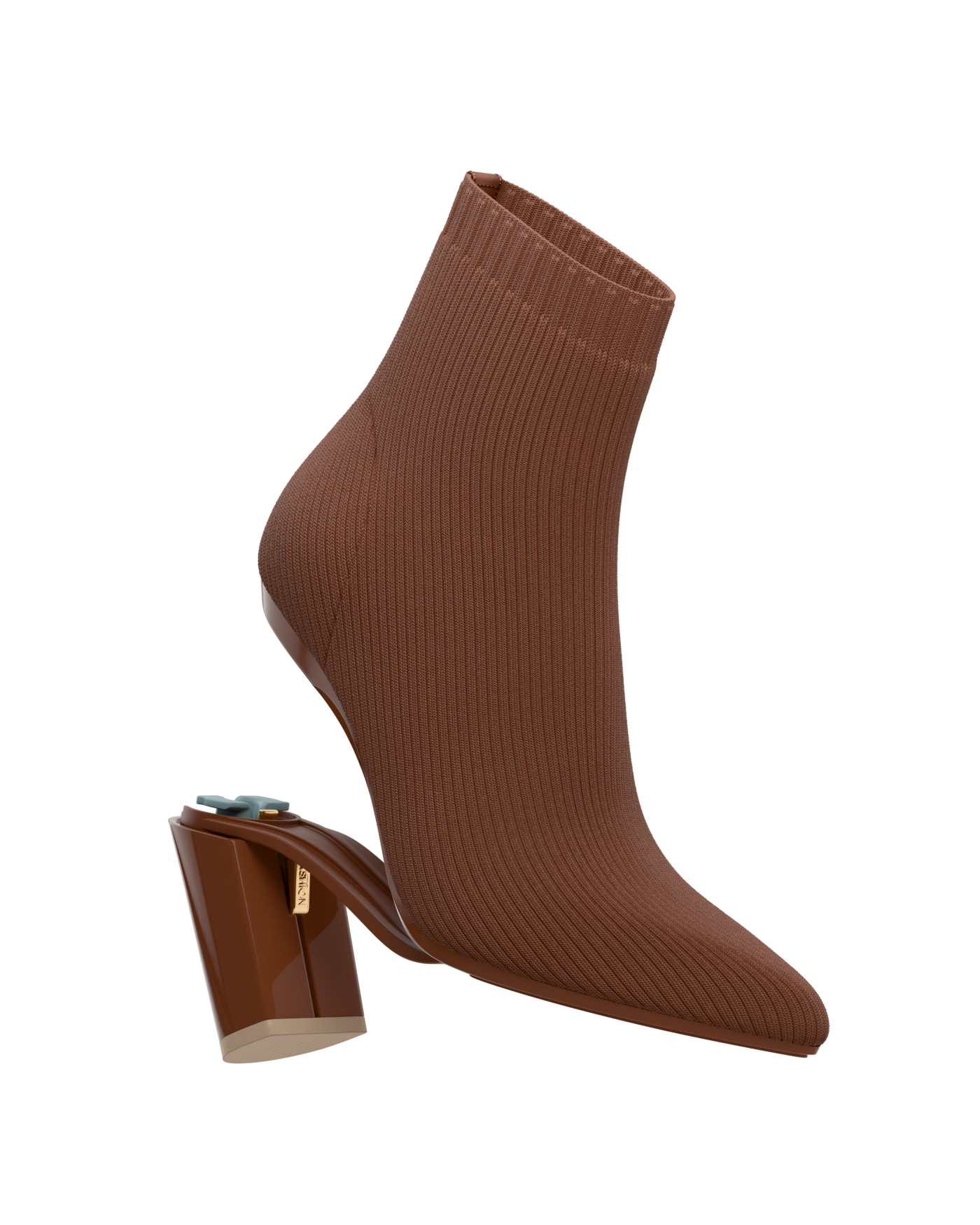 Peyton Ankle Boot - Walnut Knit 4 Block
