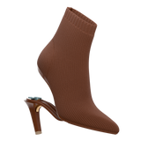 Peyton Ankle Boot - Walnut Knit 4 Stiletto