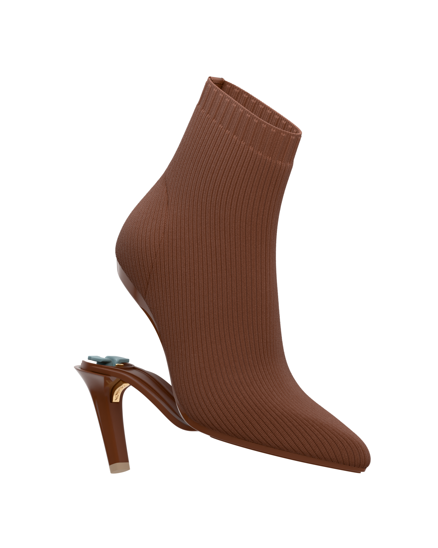 Peyton Ankle Boot - Walnut Knit 4 Stiletto