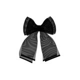 Ankle Bow Coal Black Tulle Clip