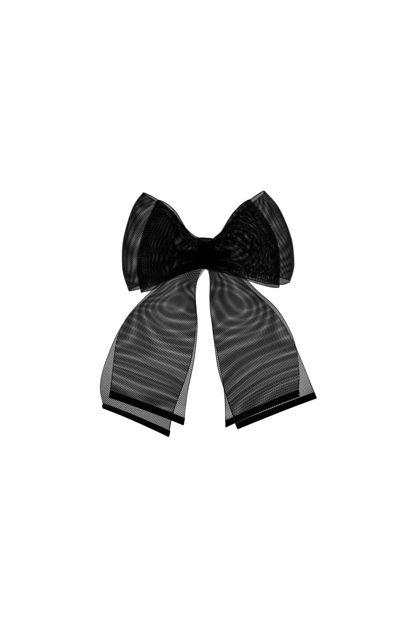 Bow Coal Tulle Clip